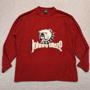 Johnny Blaze Sweater Vintage 90s Y2K BullDog Wu Tang Red Men's XL Heavyweight